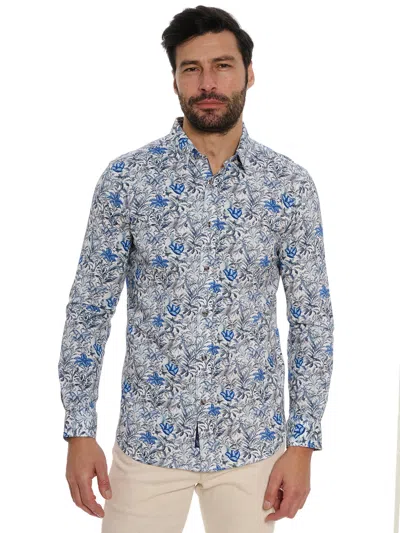 Shop Robert Graham Leif Long Sleeve Knit Shirt In Blue