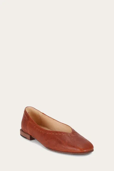 Shop The Frye Company Frye Claire Flats In Cognac