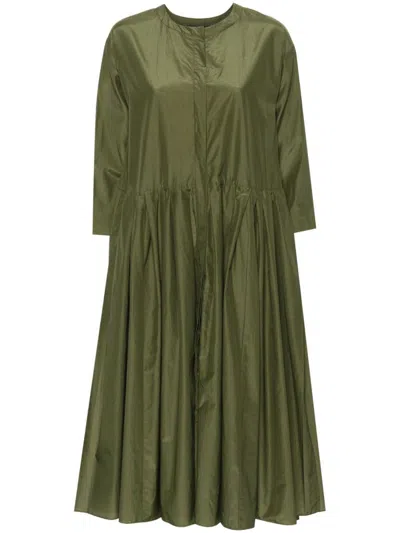 Shop 's Max Mara Cotton And Silk Blend Midi Dress In Green