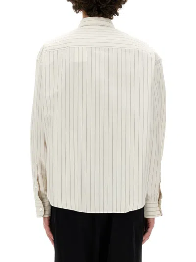 Shop Ami Alexandre Mattiussi Ami Paris Striped Shirt Unisex In Black