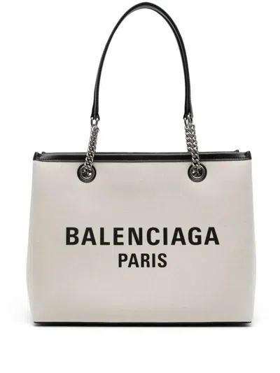 Balenciaga Heritage Chain Handle Tote Bag In Beige