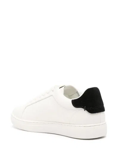 Shop Ea7 Emporio Armani Logo Leather Sneakers In White