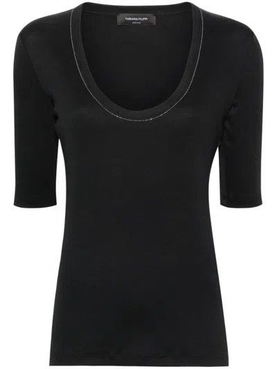 Shop Fabiana Filippi Cotton T-shirt In Black