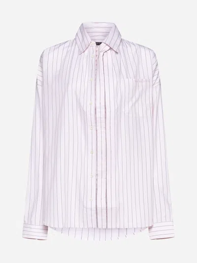 Shop Y/project Pinstriped Cotton Shirt In Pink