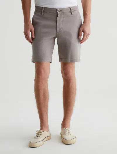 Ag Slim Fit Linen Shorts In Grey