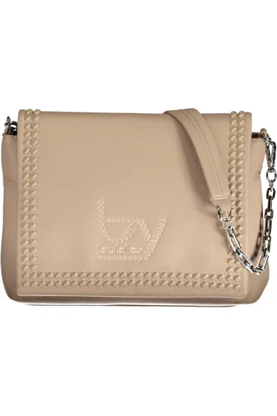 Shop Byblos Beige Chain-handle Shoulder Bag With Contrasting Details
