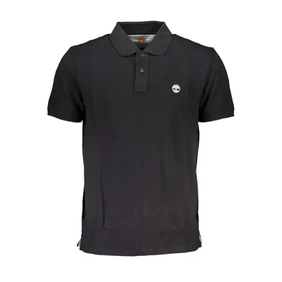 Shop Timberland Black Cotton Polo Shirt