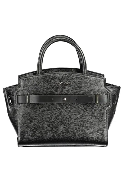 Shop Calvin Klein Elegant Black Contrasting Detail Shoulder Bag