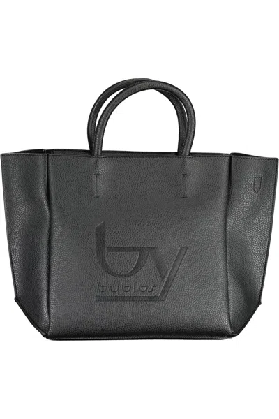 Shop Byblos Elegant Black Handbag With Chic Print