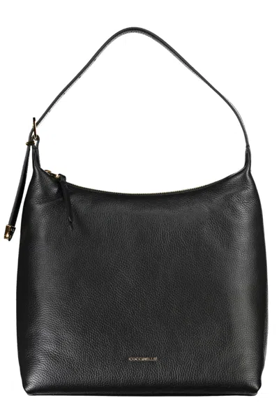 Shop Coccinelle Elegant Black Leather Shoulder Bag