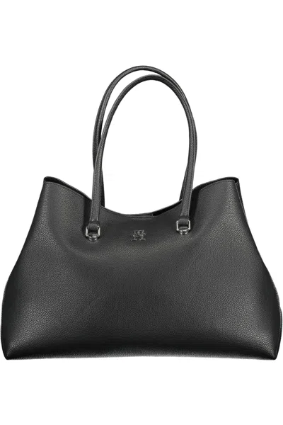 Shop Tommy Hilfiger Elegant Black Polyester Shoulder Bag