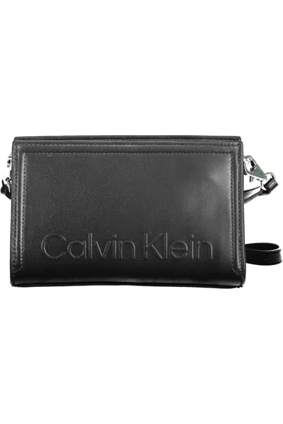 Shop Calvin Klein Elegant Black Shoulder Bag With Sleek Logo Detail