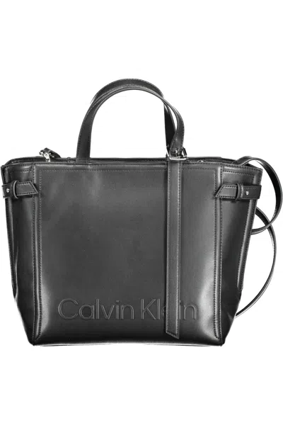 Shop Calvin Klein Elegant Black Two-handle Recycled Polyester Bag