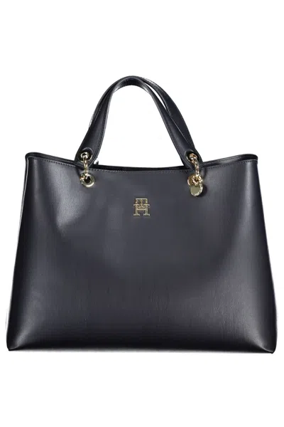 Shop Tommy Hilfiger Elegant Blue Handbag With Versatile Handles