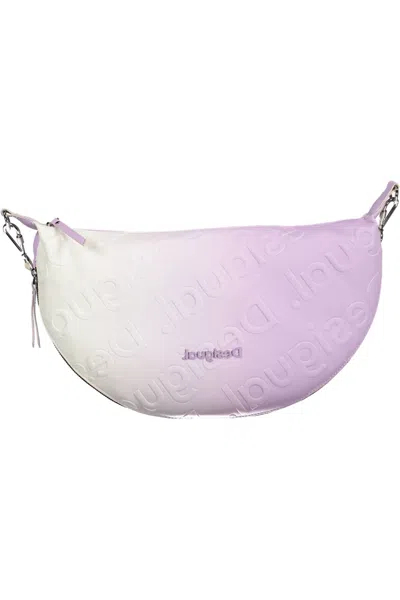 Shop Desigual Elegant Purple Expandable Handbag With Contrasting Details