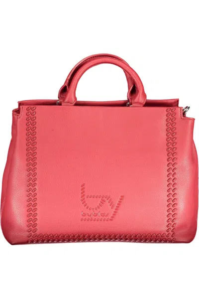 Shop Byblos Elegant Red Two-compartment Handbag With Logo Detail