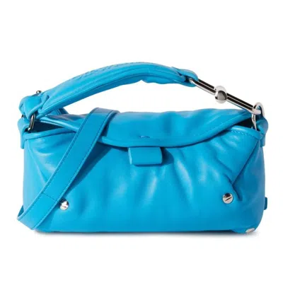 Shop Off-white Blue Leather Crossbody Bag