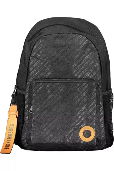 Shop Bikkembergs Elegant Black Nylon Backpack With Logo Detail