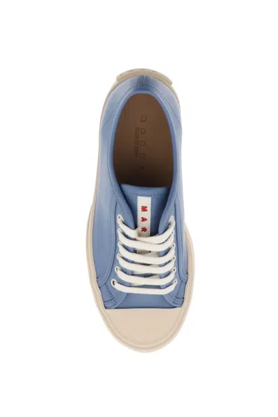 Marni Pablo Lace-up Leather Sneakers In 00b37 Opal