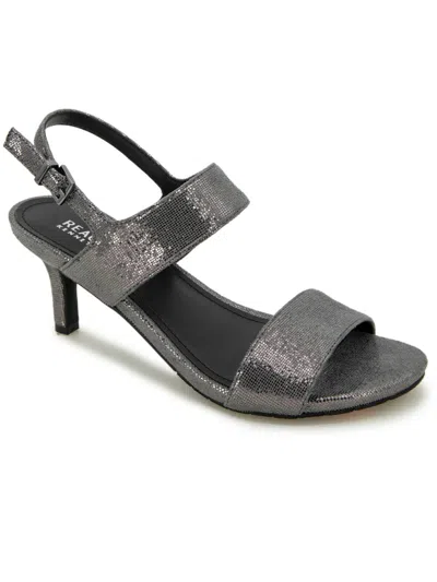 Shop Kenneth Cole Reaction Dee Two Band Womens Faux Leather Buckle Slingback Sandals In Silver