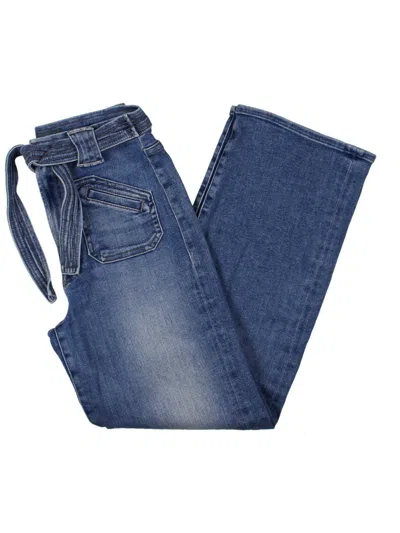Shop Mother The Hustler Womens High Rise Denim Straight Leg Jeans In Multi