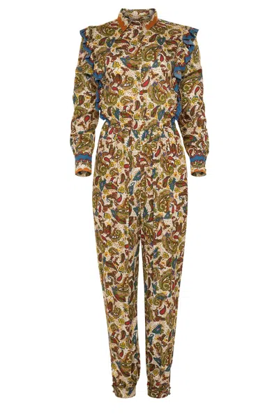 Shop Carolina K Lais Jumpsuit In Paisley Cream In Multi