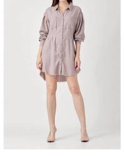 RISEN FITTED WAIST DRESS IN ROSY BROWN 