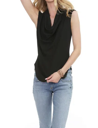 Bobi Sleeveless Cowl Top In Black In Black