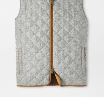Shop Peter Millar Essex Quilted Wool Travel Vest In Gale Grey