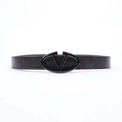 Shop Valentino Vlogo Belt Leather In Black