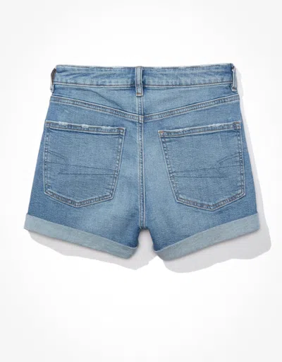 Shop American Eagle Outfitters Ae Stretch Denim Mom Short In Blue
