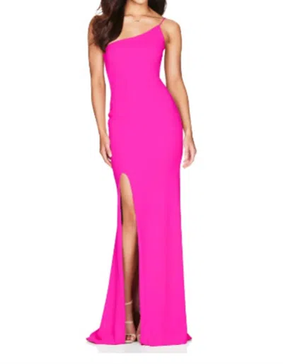 Shop Nookie Jasmine One Shoulder Gown In Neon Pink
