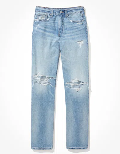 Shop American Eagle Outfitters Ae Ripped Low-rise Baggy Straight Jean In Multi