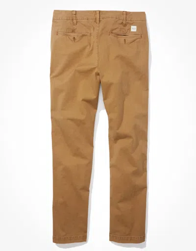 Shop American Eagle Outfitters Ae Flex Slim Straight Khaki Pant In Green