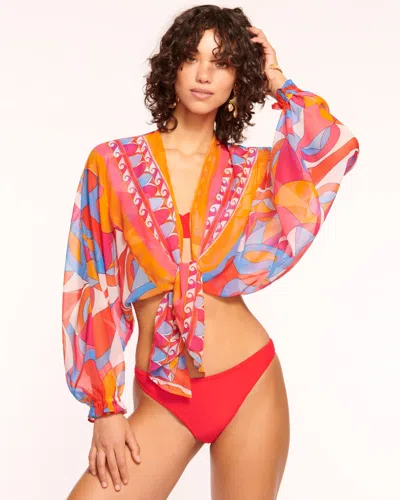 Ramy Brook Women's Izora Printed Chiffon Top In Retro Apricot