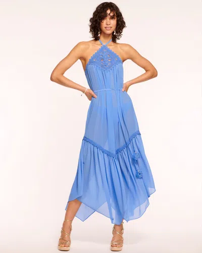 Shop Ramy Brook Patsy Crochet Coverup Dress In Serene Blue