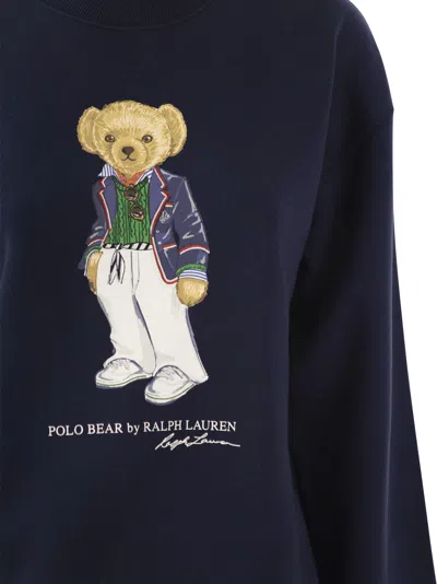 Shop Polo Ralph Lauren Polo Bear Fleece Pullover In Blue
