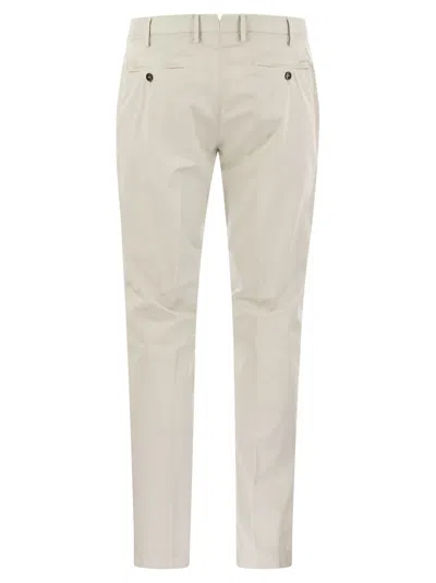 Pt Pantaloni Torino Skinny Trousers In Cotton And Silk In Ice