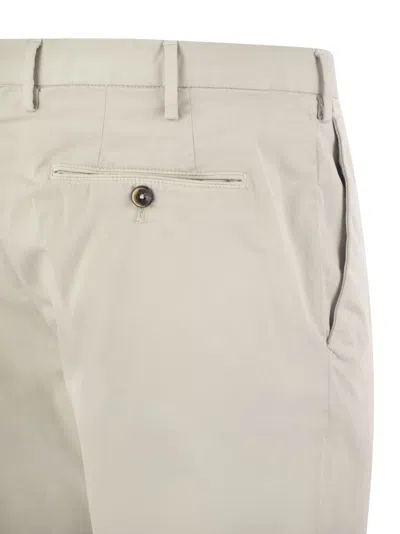 Pt Pantaloni Torino Skinny Trousers In Cotton And Silk In Ice