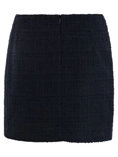 Tagliatore May Mini Skirt In Blue Tweed In Blue