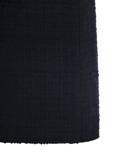 Tagliatore May Mini Skirt In Blue Tweed In Blue