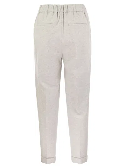 Shop Peserico Cotton Trousers In Grey