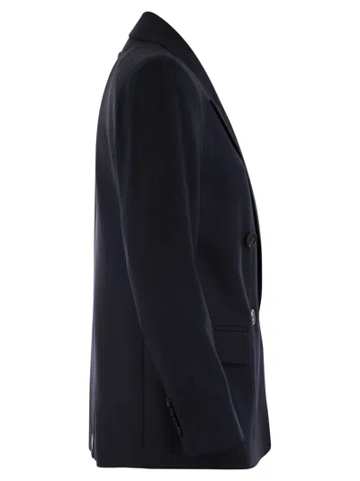 Peserico Viscose Blend Double-breasted Blazer In Blue