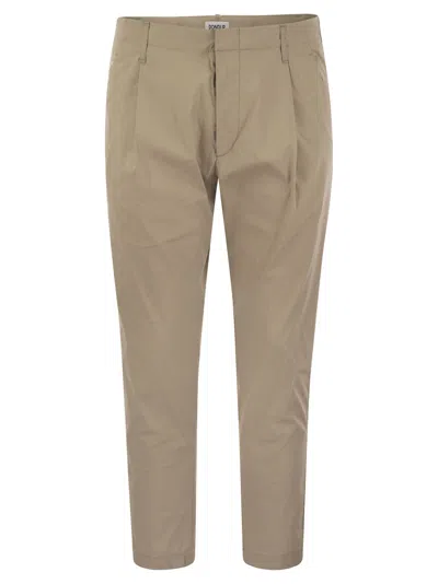 Shop Dondup Ben Carrot Poplin Trousers In Sand