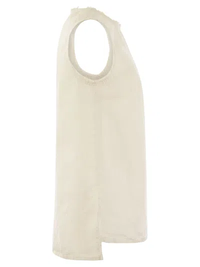 Peserico Sleeveless Linen Top In Sand