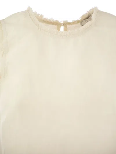 Peserico Sleeveless Linen Top In Sand