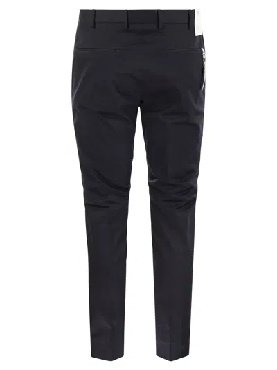 Shop Pt Pantaloni Torino Dieci Cotton Trousers In Navy