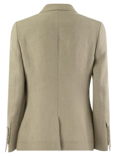 Saulina Anna - Double-breasted Linen Jacket In Sand