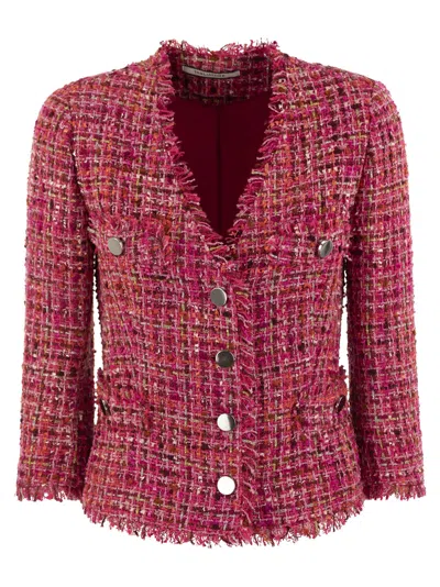 Tagliatore Dharma Tweed Jacket In Magenta