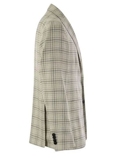 Tagliatore Men Check Pattern Jacket In Grey